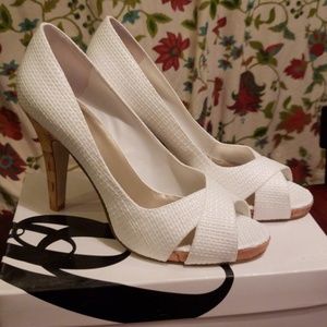 Nine West white heels